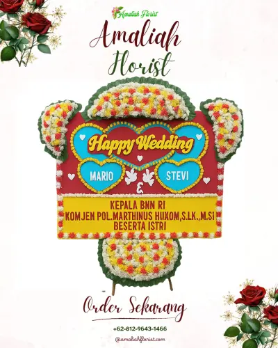 Karangan Papan Bunga Pernikahan di Manistutu
